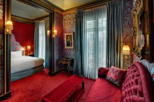 View on deluxe room of luxury boutique Hotel Maison Souquet