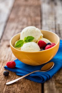 Vanilla ice recipe image with berries