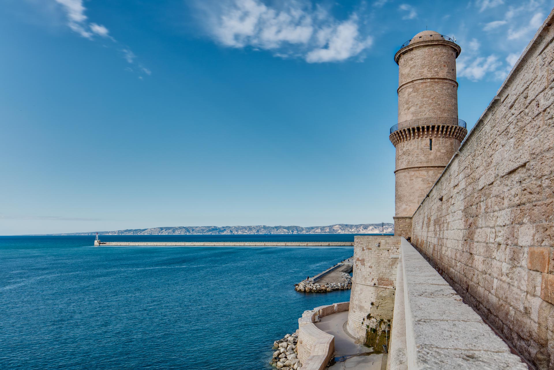 View on Light house and the sea at Marseille