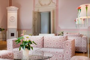 Pink salon at Chateau Herálec Boutique Hotel & Spa by L'occitane